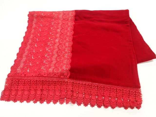 ビロードレース花模様ショール